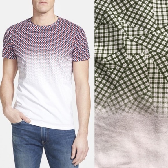 Ben Sherman Other - Ben Sherman Ombré Plaid Tee Men's Gridded Graphic